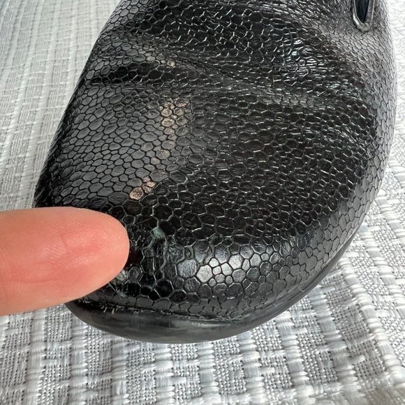 Dansko 40 Loafer Shoes Womens 9.5-10 Olivia Black Leather Slip On Wedge Embossed - Picture 11 of 13